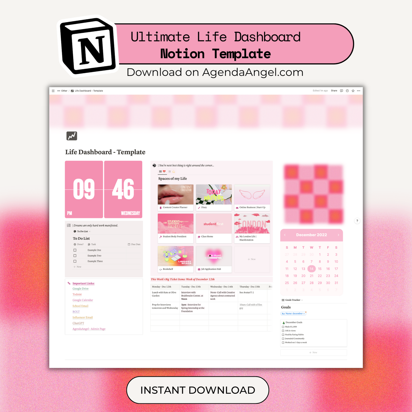 Ultimate Life Dashboard | Notion Template